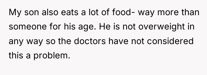 My son also eats a lot of food- way more...