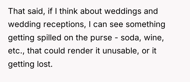 That said, if I think about weddings and wedding receptions,...