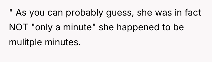 " As you can probably guess, she was in fact...