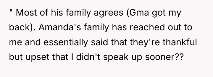 " Most of his family agrees (Gma got my back)....