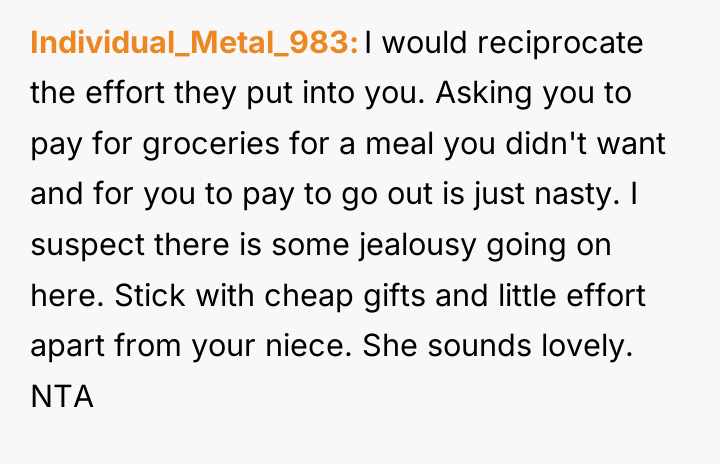 Individual_Metal_983 I would reciprocate the effort they put into you....
