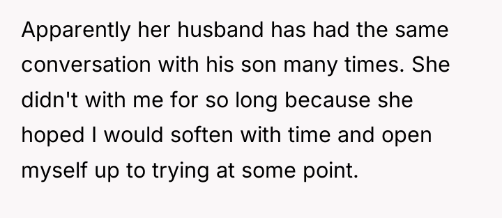 Apparently her husband has had the same conversation with his...