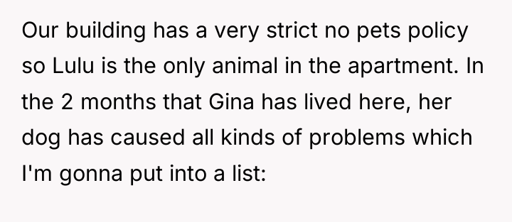 Our building has a very strict no pets policy so...
