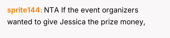 sprite144 NTA If the event organizers wanted to give Jessica...