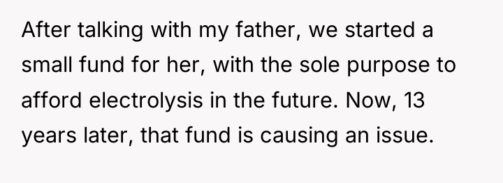 After talking with my father, we started a small fund...