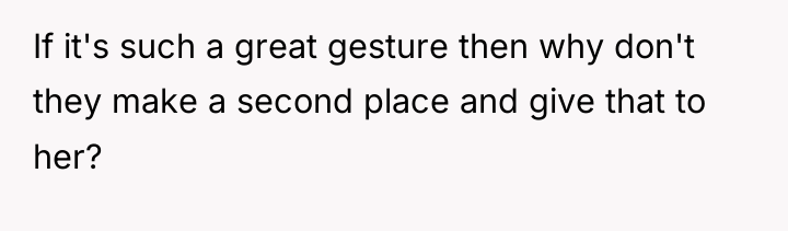 If it's such a great gesture then why don't they...