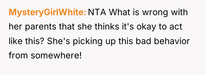 MysteryGirlWhite NTA What is wrong with her parents that she...