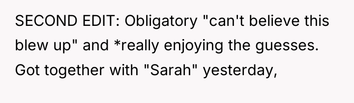 SECOND EDIT: Obligatory "can't believe this blew up" and *really...