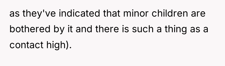 as they've indicated that minor children are bothered by it...