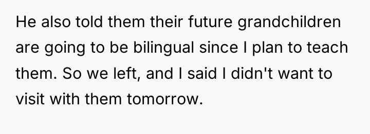 He also told them their future grandchildren are going to...