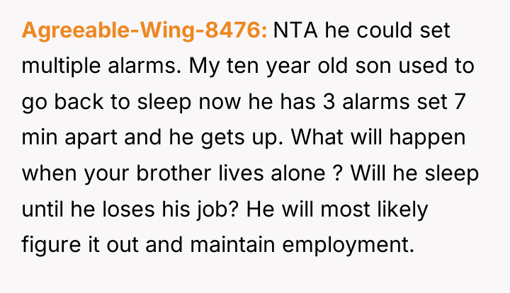 Agreeable-Wing-8476 NTA he could set multiple alarms. My ten year...