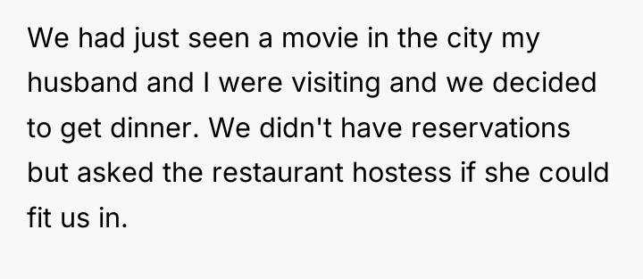 We had just seen a movie in the city my...