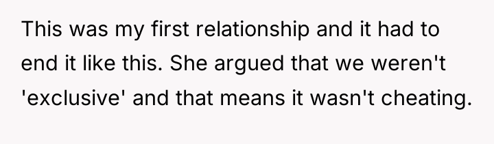 This was my first relationship and it had to end...