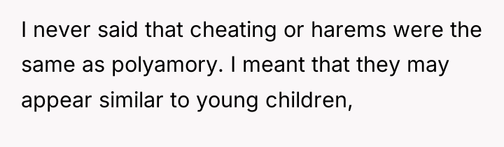 I never said that cheating or harems were the same...