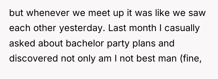 but whenever we meet up it was like we saw...