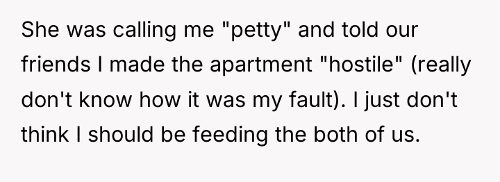 She was calling me "petty" and told our friends I...