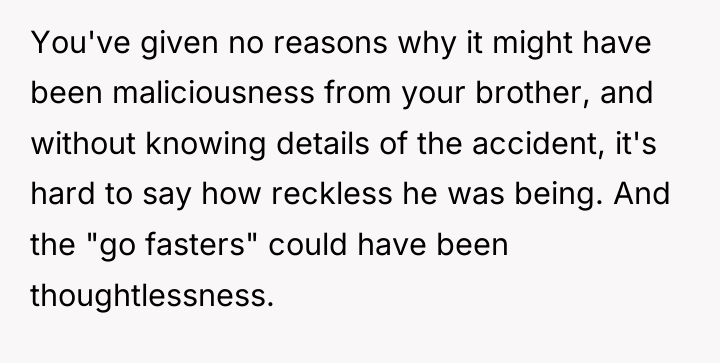 You've given no reasons why it might have been maliciousness...