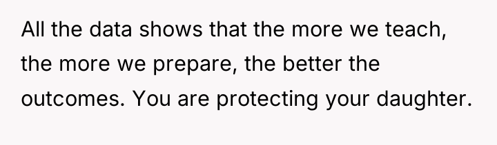 All the data shows that the more we teach, the...