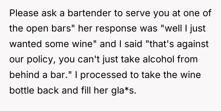 Please ask a bartender to serve you at one of...