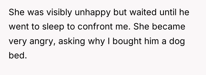 She was visibly unhappy but waited until he went to...