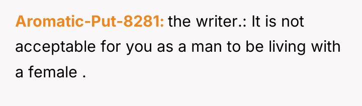 Aromatic-Put-8281 the writer.: It is not acceptable for you as...