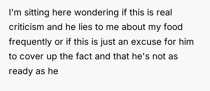I'm sitting here wondering if this is real criticism and...