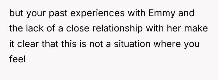 but your past experiences with Emmy and the lack of...