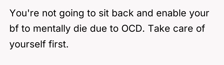 You're not going to sit back and enable your bf...