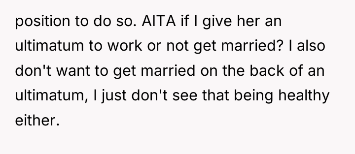 position to do so. AITA if I give her an...