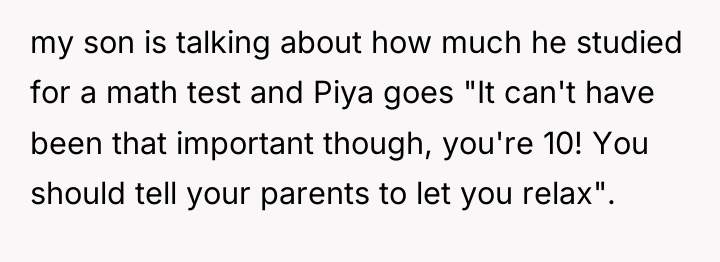 my son is talking about how much he studied for...