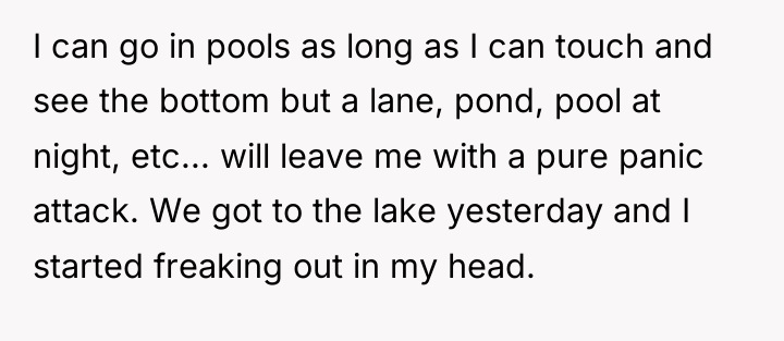 I can go in pools as long as I can...