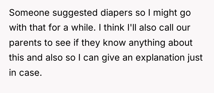 Someone suggested diapers so I might go with that for...