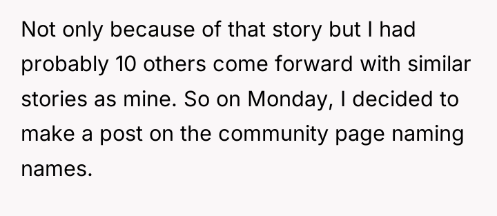 Not only because of that story but I had probably...