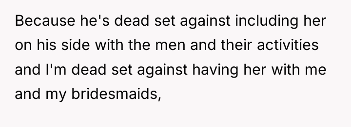 Because he's dead set against including her on his side...