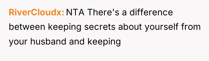 RiverCloudx NTA There's a difference between keeping secrets about yourself...