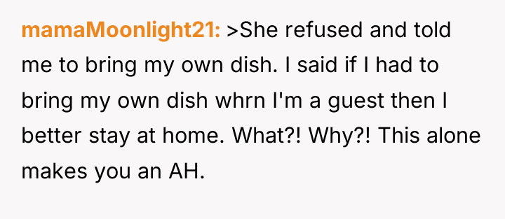 mamaMoonlight21 >She refused and told me to bring my own...
