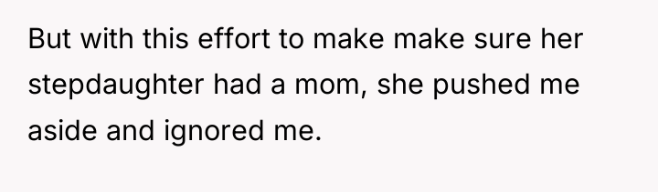 But with this effort to make make sure her stepdaughter...