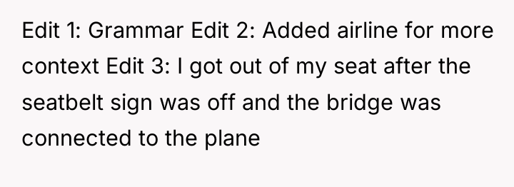 Edit 1: Grammar Edit 2: Added airline for more context...