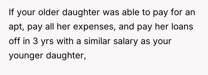 If your older daughter was able to pay for an...