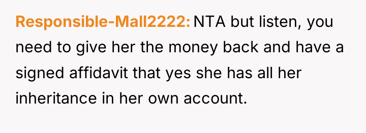 Responsible-Mall2222 NTA but listen, you need to give her the...