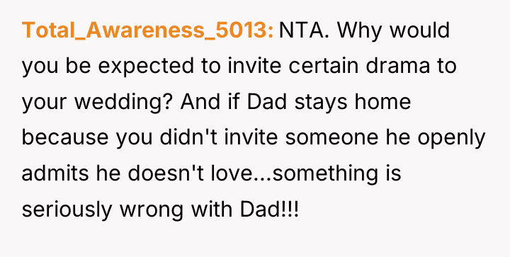 Total_Awareness_5013 NTA. Why would you be expected to invite certain...