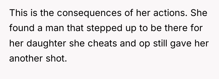 This is the consequences of her actions. She found a...