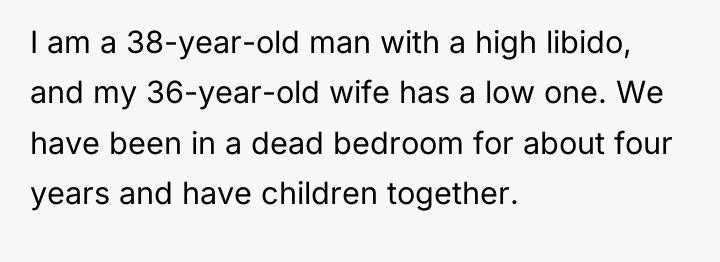 I am a 38-year-old man with a high libido, and...