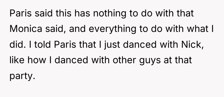 Paris said this has nothing to do with that Monica...