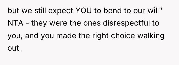 but we still expect YOU to bend to our will"...
