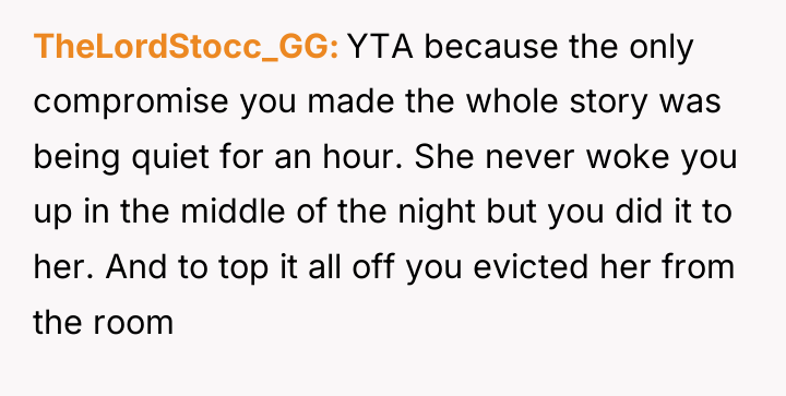 TheLordStocc_GG YTA because the only compromise you made the whole...