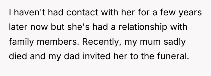 I haven't had contact with her for a few years...