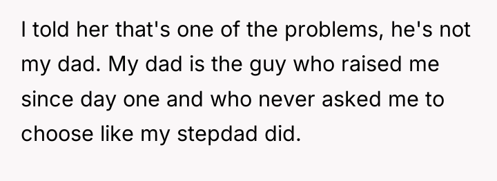 I told her that's one of the problems, he's not...
