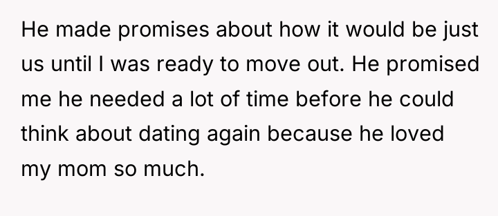 He made promises about how it would be just us...