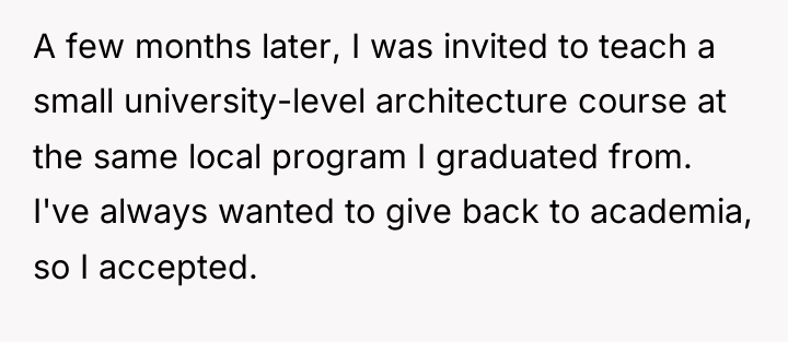 A few months later, I was invited to teach a...